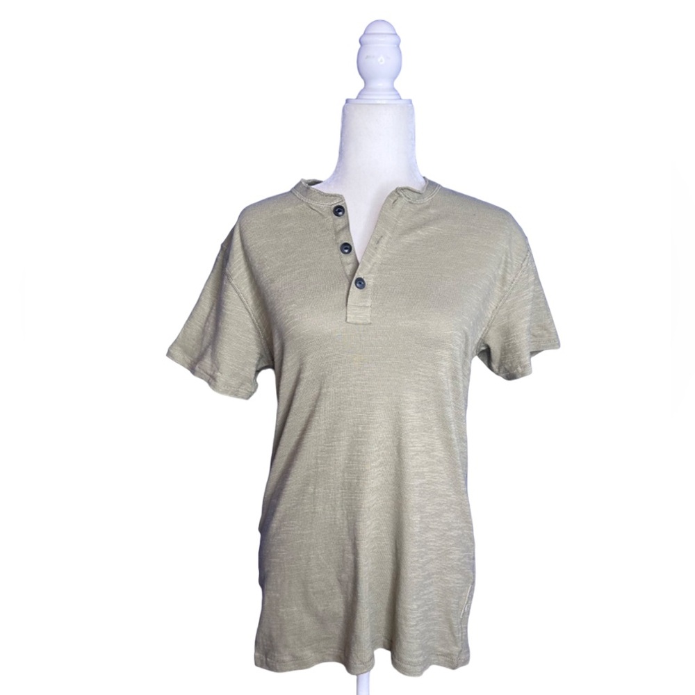 💜 NWT Rag & Bone Men’s Core Short Sleeve Henley Shirt in Fern (S)